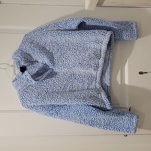 PacSun Light Blue Cropped Sherpa Fleece Pullover - Size L